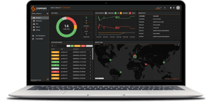 Laptop mit nocware-Screenshot, Monitoring-Plattform