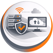 Illustration eines Managed Service Providers mit zentralem Monitoring und angebundenen Kundensystemen